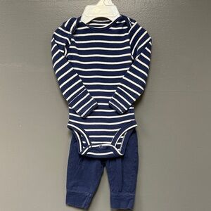Carter's Navy and White Striped Bodysuit
